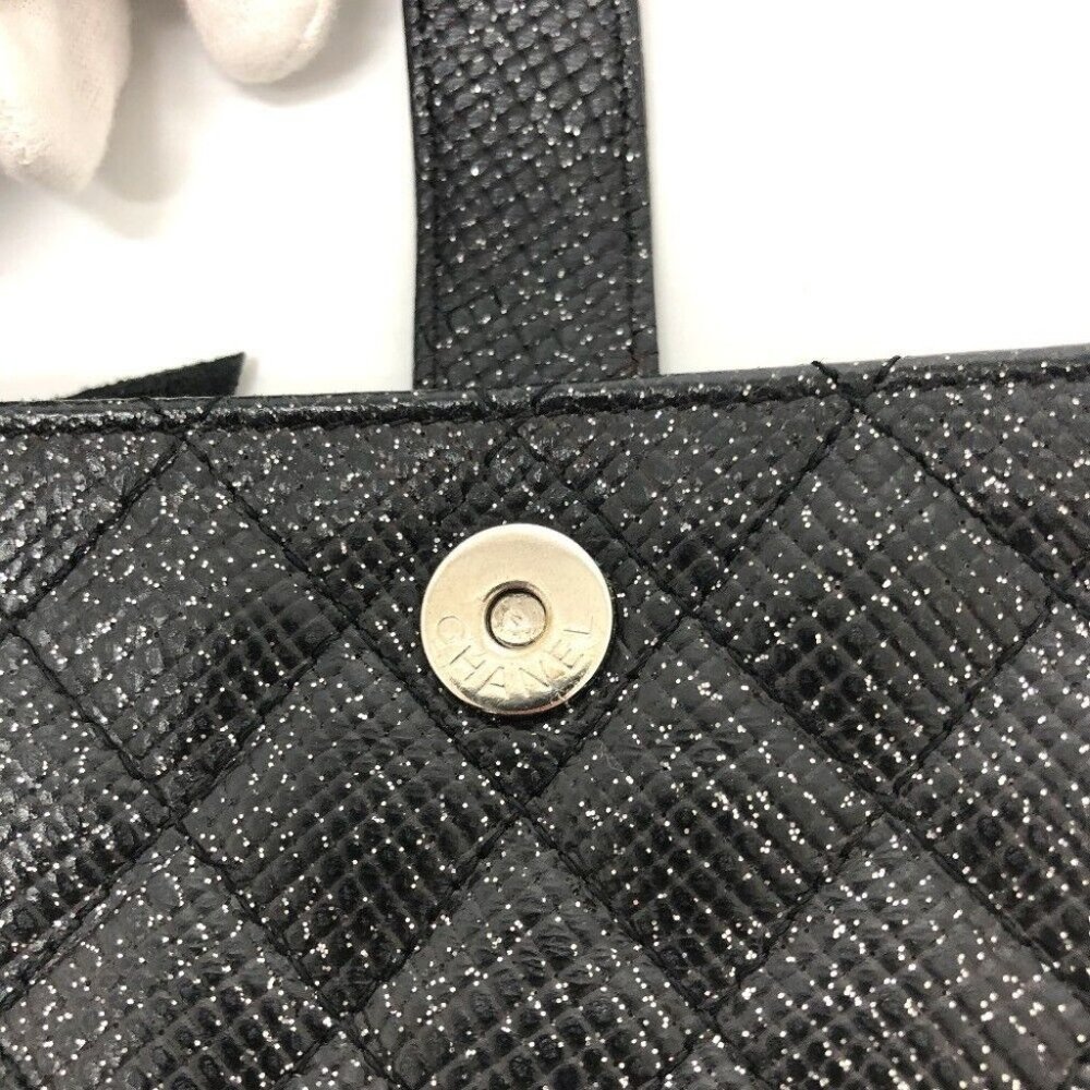 CHANEL CC Matelasse coin purse/Coin Compartment Pouch Leather Black/SilverHW - Picture 8 of 15
